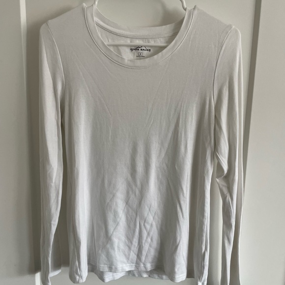 Medium White Eddie Bauer Long Sleeve Tee - Picture 2 of 4